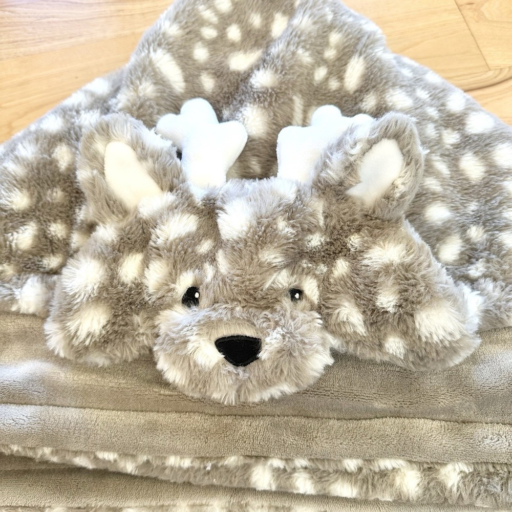 Little Miracles Baby Blanket Spotted Deer Hooded Blanket Faux Fur Brown 2020